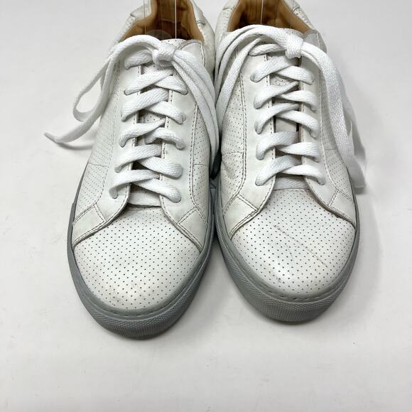 Greats Womens Brooklyn White Leather Lace Up Sneakers SZ 7.5 Gray Outsole - Picture 3 of 12